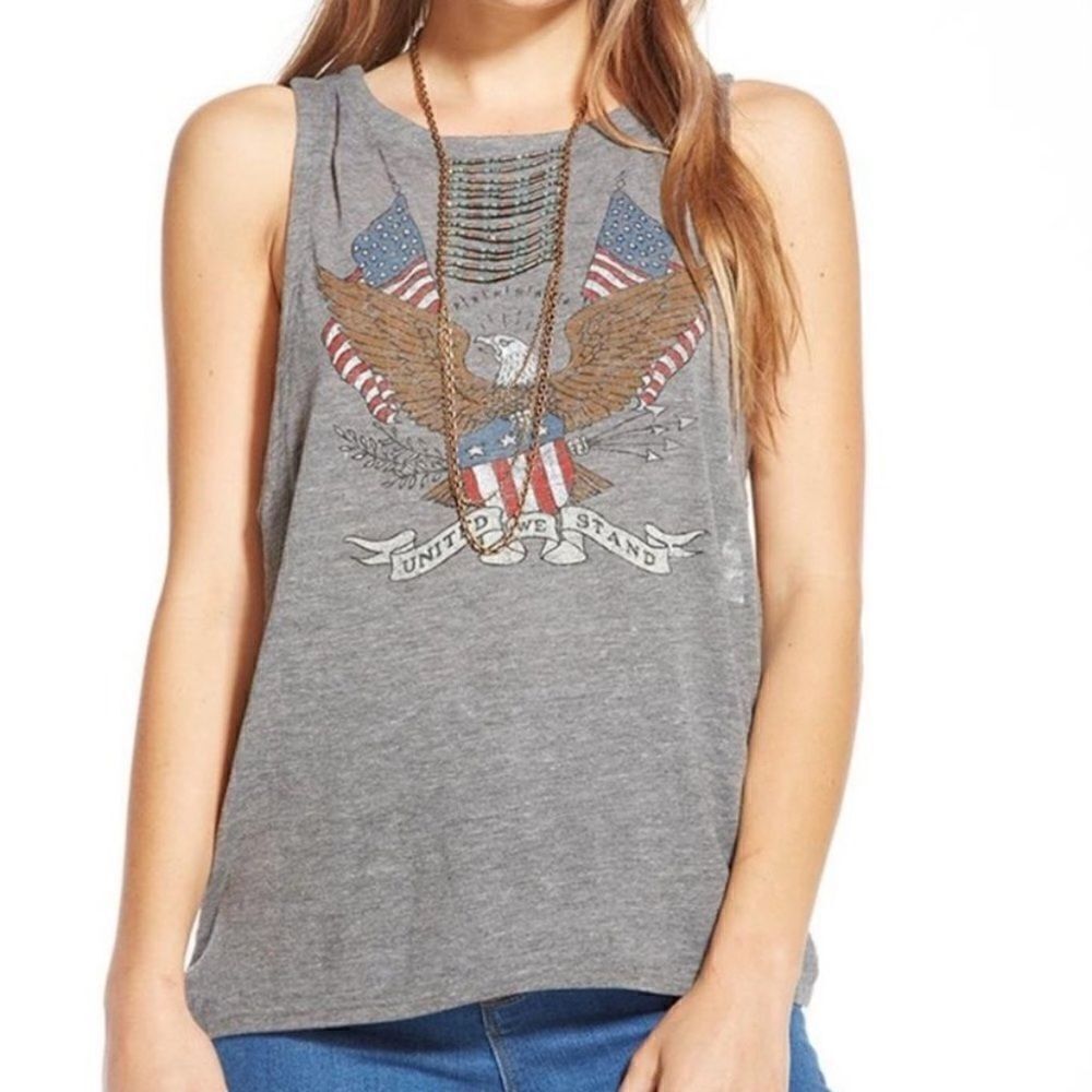 Chaser United We Stand American Flag Graphic Tank Size Small